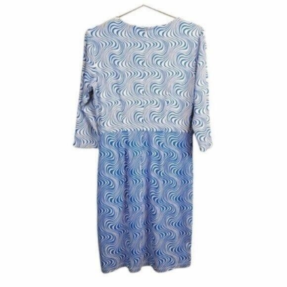 J. Mclaughlin | Catalina Coth Mia Dress Oahu Waves Pattern Blue White - Picture 3 of 8